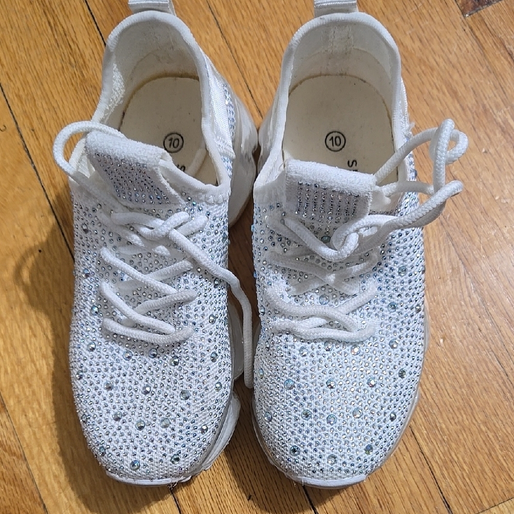 White Rhinestone Sneakers
